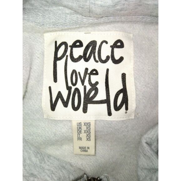 Peace Love World Gray Camo Hoodie Full Zip XXS - Picture 6 of 9